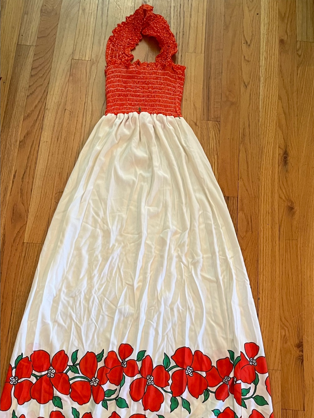 Vintage 60s halter top dress with floral detail size XS